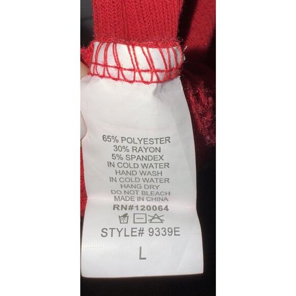 Natasha Sweater Wrap Red Dress - Large - Picture 5 of 5